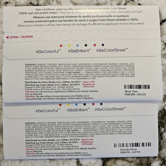 Color Street Nail Polish Strips -Retired 2 Set Bundle - Over the Moon & Showtime - Picture 3 of 3